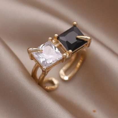 new fashion jewelry gold simple  crystal ring elegant women