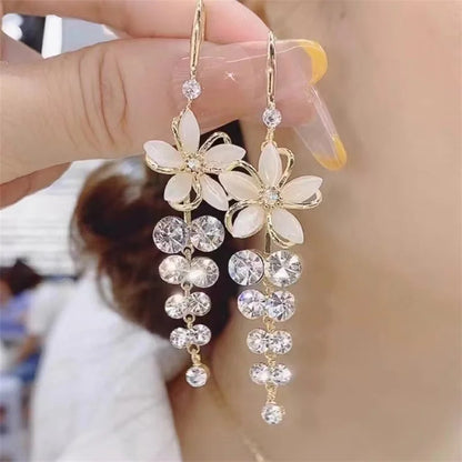 Luxury Crystal Flower Earrings for Women