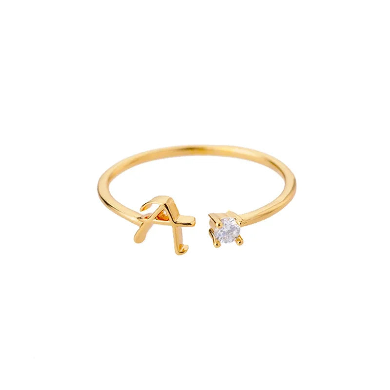 Tiny Letter  Rings For Women Fashion  A-Z Letters