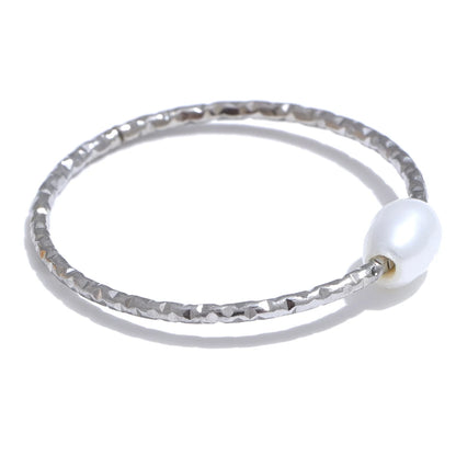 Natural Pearl Thin Finger Ring for Women