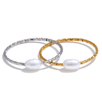 Natural Pearl Thin Finger Ring for Women