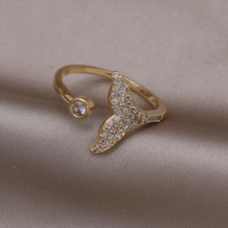 new fashion jewelry gold simple  crystal ring elegant women