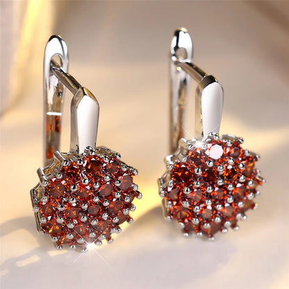 Luxury Crystasl  Earrings White