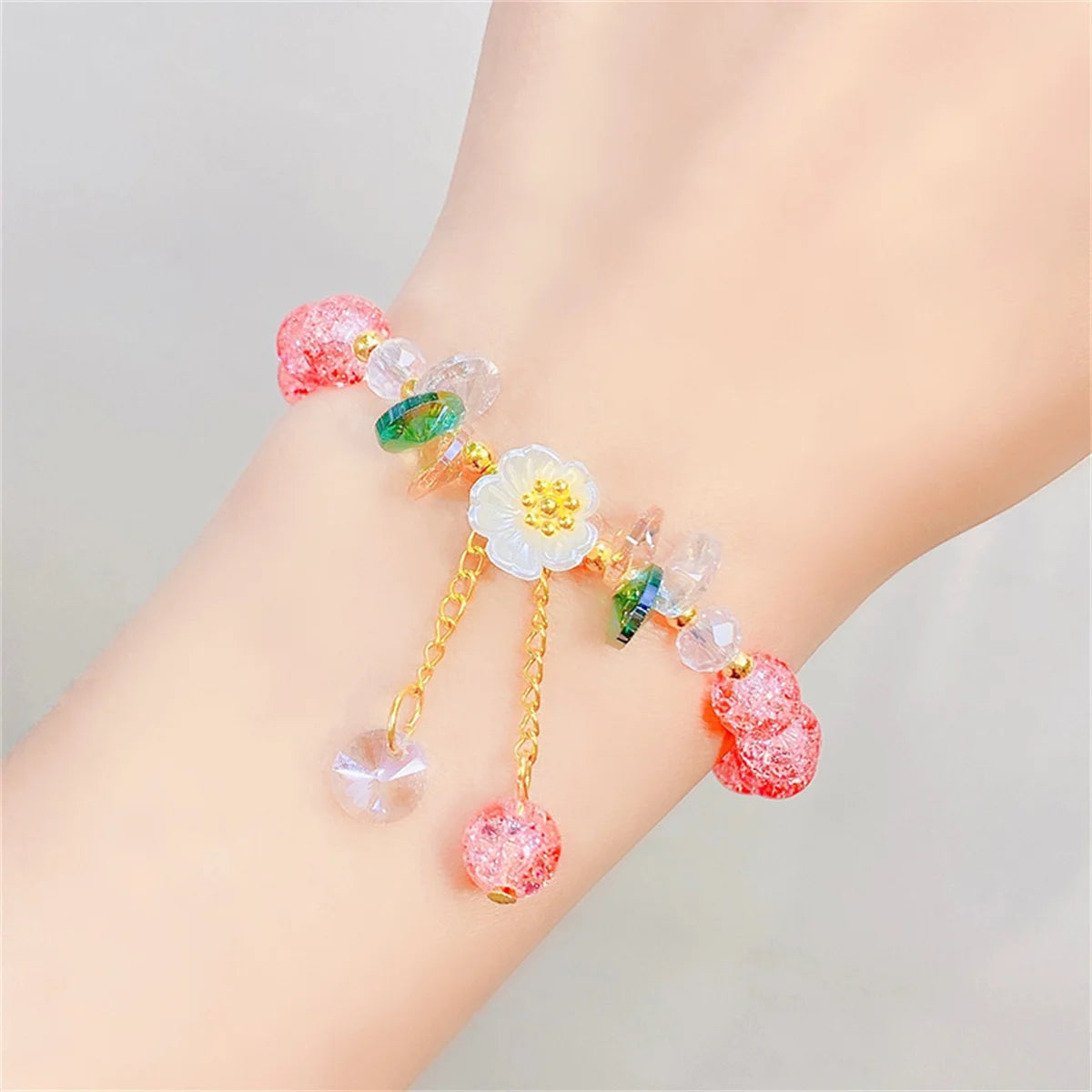 Elegant Fashion Flower Crystal Beaded Bracelets For Women