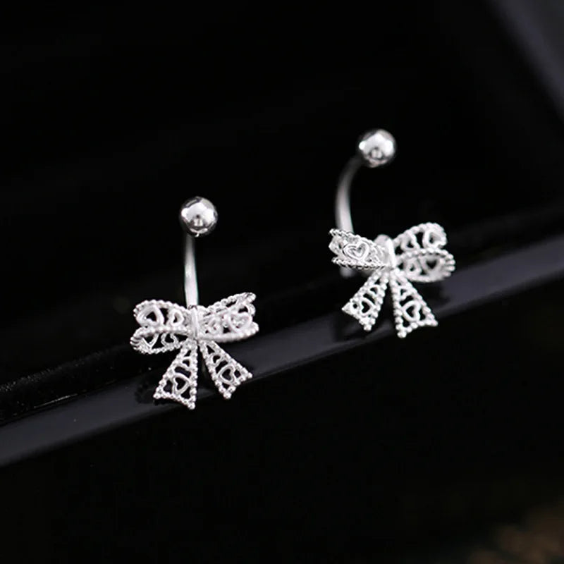 Silver Heart Earrings for Women Fine Jewelry