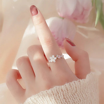 New Crystal Flower Ring Cherry