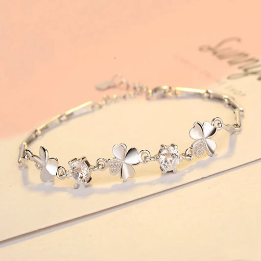 Silver  Bracelet Crystals Chain for Women