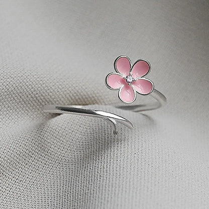 New Crystal Flower Ring Cherry