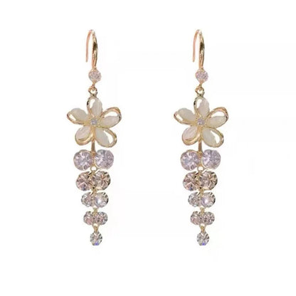 Luxury Crystal Flower Earrings for Women