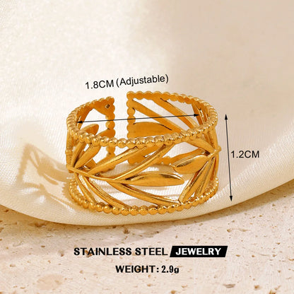 Gold Color Heart Ring Women Metal Finger Hollow