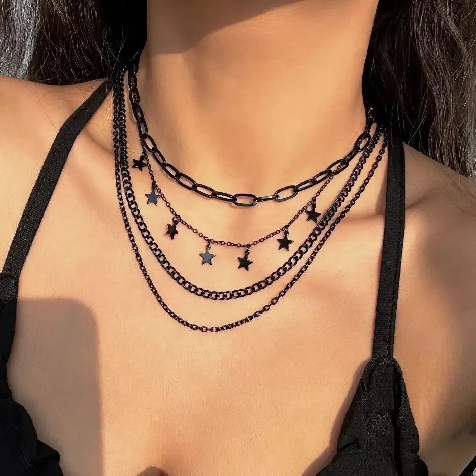 Black Star  Necklace for Women