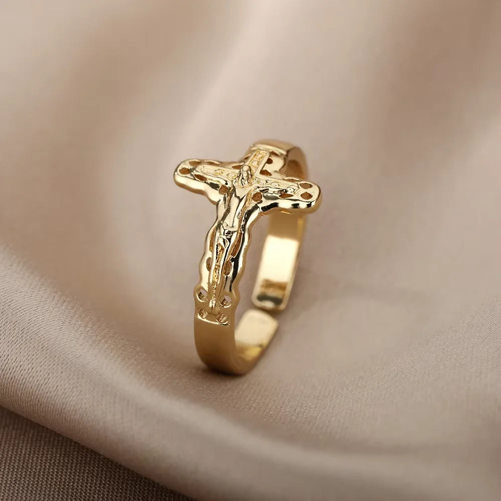 Elegant Flower Rings For Women Gold Color Sun Starfish