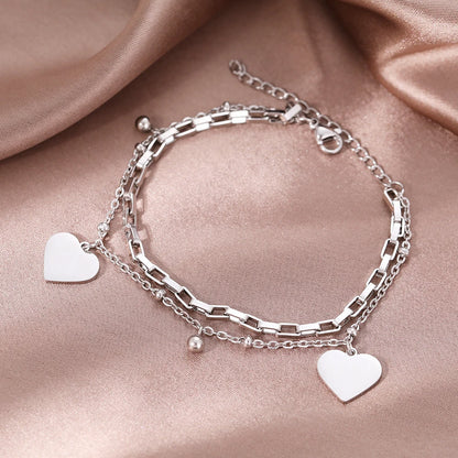 Bracelets Personality Design Bell Hearts Pendant