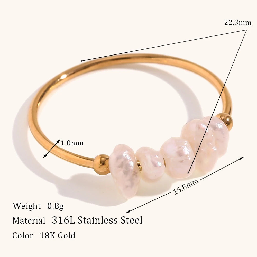 Elegant Small Freshwater Finger Rings Women Fashion Daily