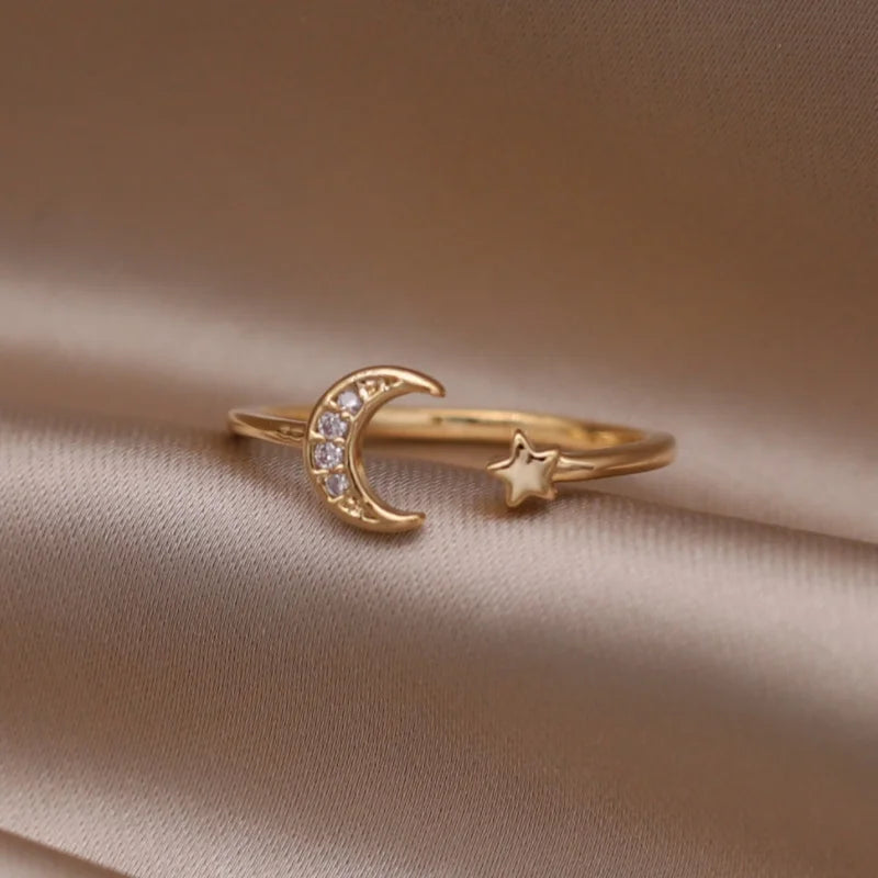 new fashion jewelry gold simple  crystal ring elegant women