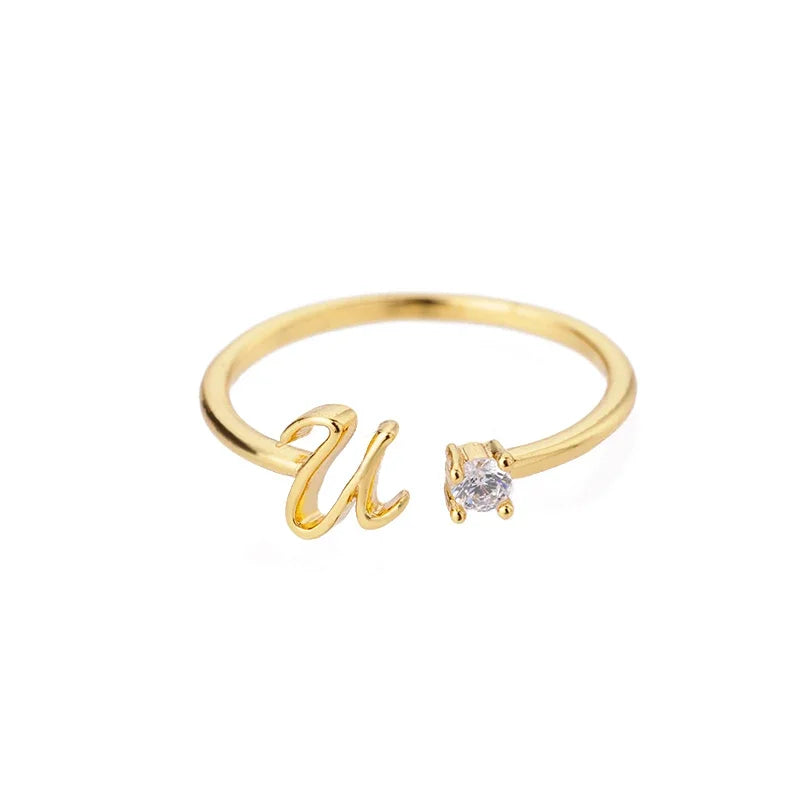 Tiny Letter  Rings For Women Fashion  A-Z Letters