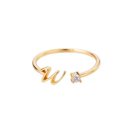 Tiny Letter  Rings For Women Fashion  A-Z Letters