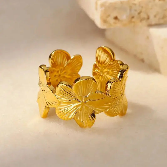 Flower Rings for Women  Gold Color