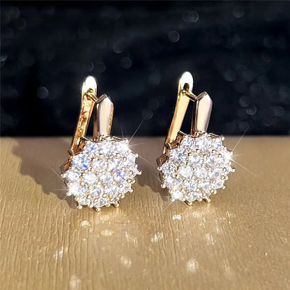 Luxury Crystasl  Earrings White