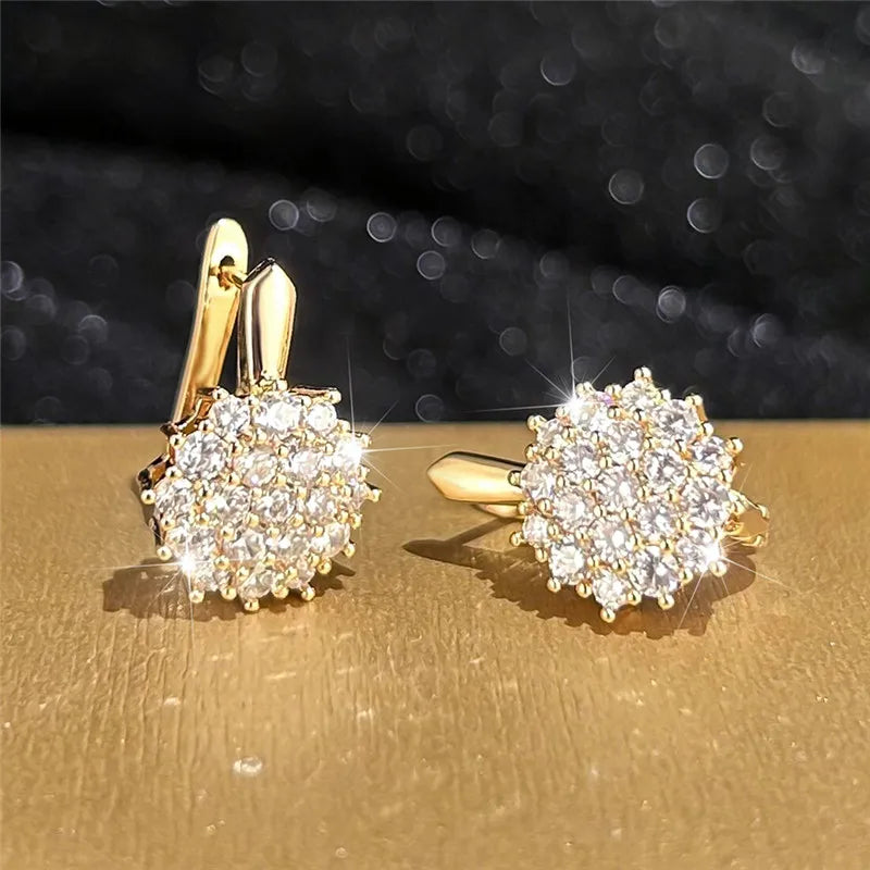 Luxury Crystasl  Earrings White