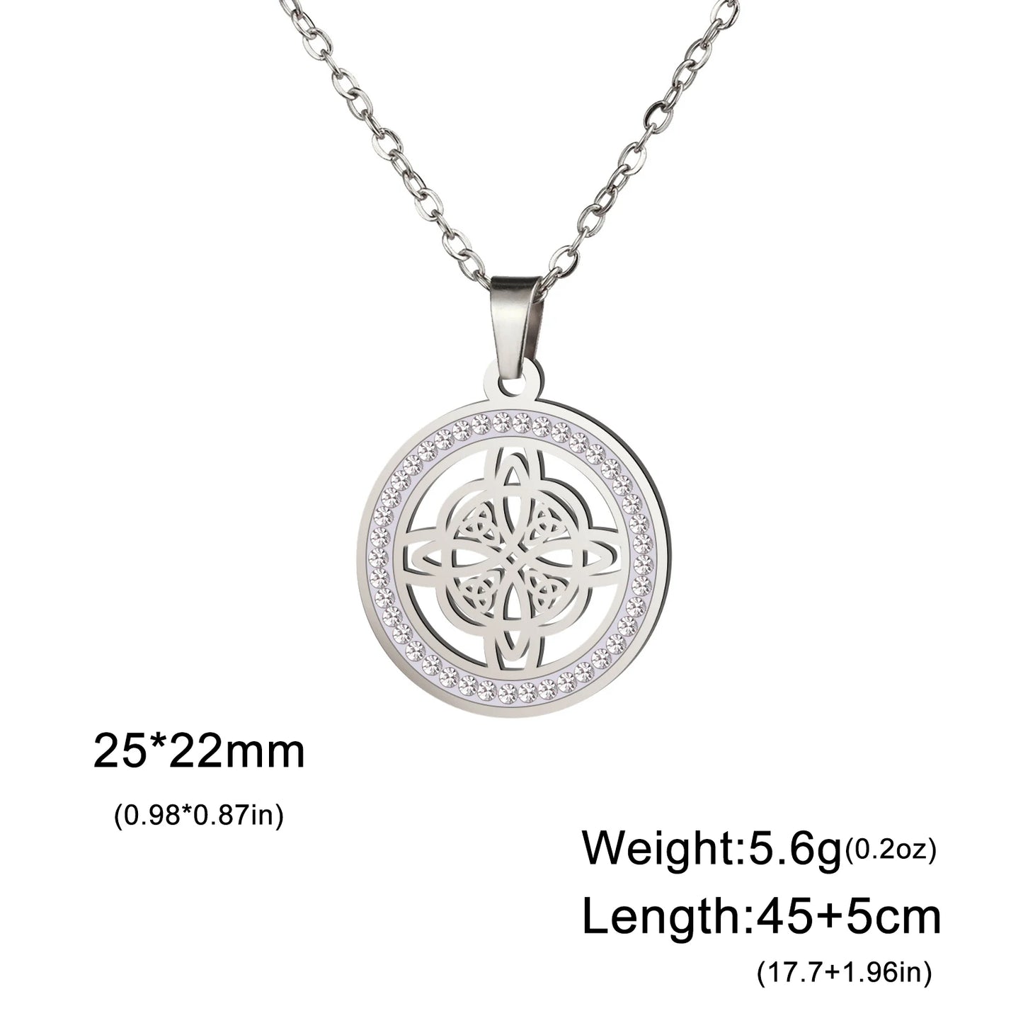 Necklace Clear Round Pendant