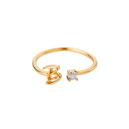 Tiny Letter  Rings For Women Fashion  A-Z Letters