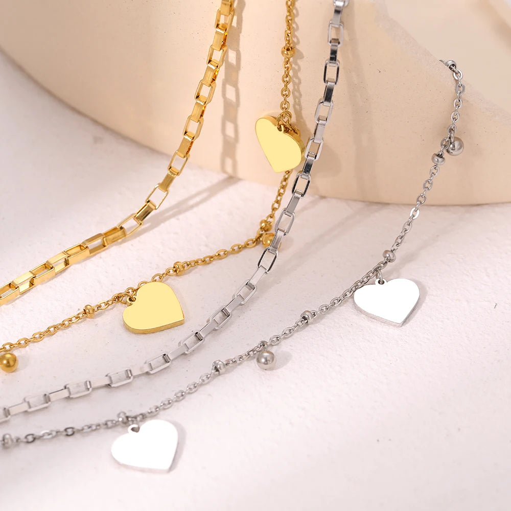 Bracelets Personality Design Bell Hearts Pendant