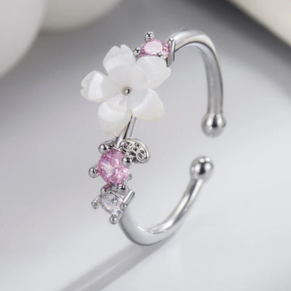 New Crystal Flower Ring Cherry