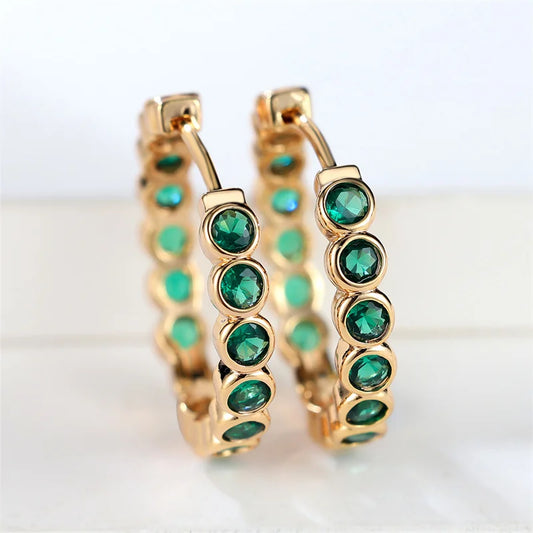 Earrings Charm Gold Color Earrings For Women Trendy Zircon Stone Wedding Clip Earrings